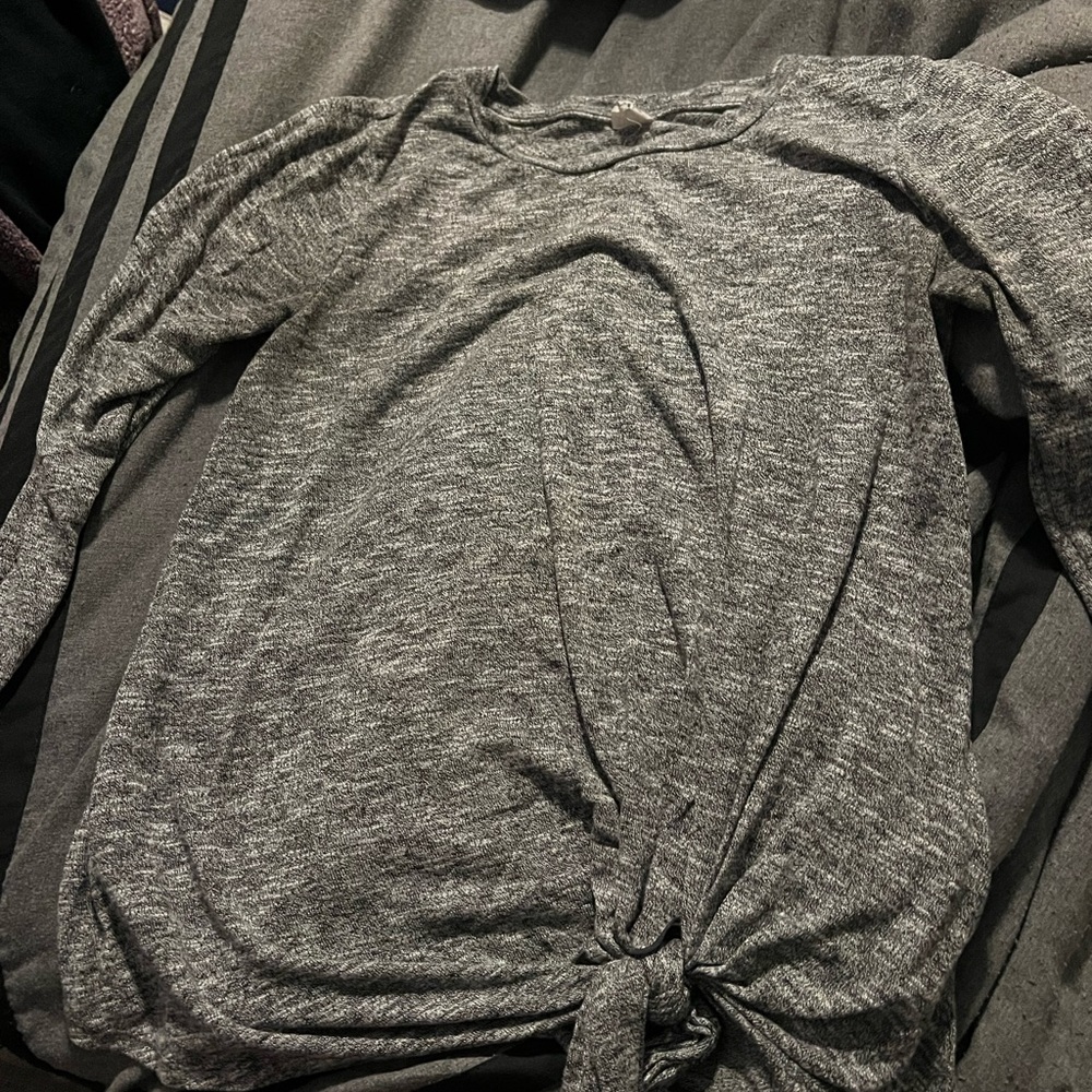 Time and Tru Gray Long Sleeve Top-Maternity